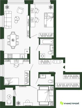 , 3-комн., Екатеринбург